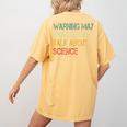 Retro Scientist Warning May Talk About Science Teacher Women's Comfort Colors T-Shirt Back Print Mustard