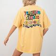 Retro Teaching Future Leaders Groovy Teacher Back To School Women's Comfort Colors T-Shirt Back Print Mustard Retro Teaching Future Leaders Groovy Teacher Back To School Women's Comfort Colors T-Shirt Back Print Mustard