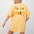 Retro Thankful For Music Floral Music Teacher Thanksgiving Men Women Women's Comfort Colors T-Shirt Back Print Mustard