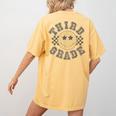 Retro Third Grade Teacher Student 1st Day Back To School Women's Comfort Colors T-Shirt Back Print Mustard
