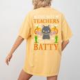 School Teacher A Bit Batty Teaching Bat Halloween Costume Women's Comfort Colors T-Shirt Back Print Mustard School Teacher A Bit Batty Teaching Bat Halloween Costume Women's Comfort Colors T-Shirt Back Print Mustard