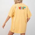 School Teacher Men And Women Back To School Teachers Women's Comfort Colors T-Shirt Back Print Mustard