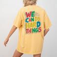 School Teachers Motivational Quote We Can Do Hard Things Men Women Kids Women's Comfort Colors T-Shirt Back Print Mustard School Teachers Motivational Quote We Can Do Hard Things Men Women Kids Women's Comfort Colors T-Shirt Back Print Mustard