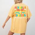 School's Out Forever Retirement 2026 Retro Retired Teacher Women's Comfort Colors T-Shirt Back Print Mustard