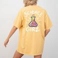 Science Girl Chemistry Biology Student Teacher Women's Comfort Colors T-Shirt Back Print Mustard