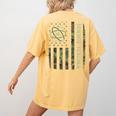 Science Teacher Camo American Flag Back To School Women's Comfort Colors T-Shirt Back Print Mustard