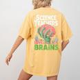 Science Teachers Love Brains Shirt Men Women Halloween Women's Comfort Colors T-Shirt Back Print Mustard