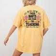 These Boots Are Made Teaching Western Cowboy Teacher Women's Comfort Colors T-Shirt Back Print Mustard These Boots Are Made Teaching Western Cowboy Teacher Women's Comfort Colors T-Shirt Back Print Mustard
