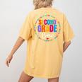 Second Grade Crew 2nd Back To School Teacher Team Squad Women's Comfort Colors T-Shirt Back Print Mustard
