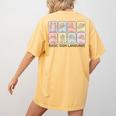 Basic Sign Language Speech Pathology Aac Sped Teacher Women's Comfort Colors T-Shirt Back Print Mustard Basic Sign Language Speech Pathology Aac Sped Teacher Women's Comfort Colors T-Shirt Back Print Mustard