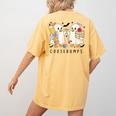 Silly Goose Spooky Teacher Halloween Cute Goosebumps Women's Comfort Colors T-Shirt Back Print Mustard