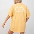 Social Studies Teacher Men Women T-Shirt Women's Comfort Colors T-Shirt Back Print Mustard