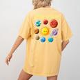 Solar System Cute Face Planets Space Science Teacher School Women's Comfort Colors T-Shirt Back Print Mustard Solar System Cute Face Planets Space Science Teacher School Women's Comfort Colors T-Shirt Back Print Mustard
