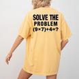 Solve The Problem 9×74 Math Teacher Women's Comfort Colors T-Shirt Back Print Mustard