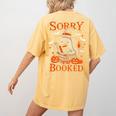 Sorry I'm Booked Ghost Reading Book Lover Teacher Halloween Women's Comfort Colors T-Shirt Back Print Mustard Sorry I'm Booked Ghost Reading Book Lover Teacher Halloween Women's Comfort Colors T-Shirt Back Print Mustard