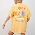 Special Education ASL Teacher Superpower DHH Teacher Women's Comfort Colors T-Shirt Back Print Mustard