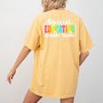 Special Education Dream Team Back To School SPED Teacher Women's Comfort Colors T-Shirt Back Print Mustard