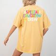 Special Educators Special Ed Teacher Special Education Crew Women's Comfort Colors T-Shirt Back Print Mustard