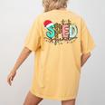SPED Squad Special Education Teacher Autism Christmas Women Women's Comfort Colors T-Shirt Back Print Mustard