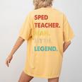 Sped Teacher Man Myth Legend Women's Comfort Colors T-Shirt Back Print Mustard