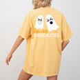 Spooky Inequalities Ghosts Halloween Math Teacher Women's Comfort Colors T-Shirt Back Print Mustard Spooky Inequalities Ghosts Halloween Math Teacher Women's Comfort Colors T-Shirt Back Print Mustard