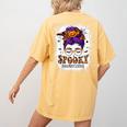 Spooky Paraprofessional Life Halloween Messy Bun Teacher For Men Women Women's Comfort Colors T-Shirt Back Print Mustard