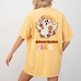 In My Spooky Science Teacher Era Occupational Haunts Women's Comfort Colors T-Shirt Back Print Mustard
