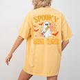 Spooky Science Teacher Ghost Halloween School Women Women's Comfort Colors T-Shirt Back Print Mustard