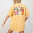 Spooky Teacher Club Halloween Women's Comfort Colors T-Shirt Back Print Mustard