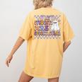 My Students Are Spooktacular Teacher Halloween Vibes Women's Comfort Colors T-Shirt Back Print Mustard