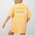 Sunday School Teacher TShirt Miracle Worker Women's Comfort Colors T-Shirt Back Print Mustard