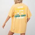 Super Teacher By Day Super Tired By Night Superheroes School Women's Comfort Colors T-Shirt Back Print Mustard Super Teacher By Day Super Tired By Night Superheroes School Women's Comfort Colors T-Shirt Back Print Mustard