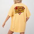 Super Teacher's Assistant Educational Superhero Women's Comfort Colors T-Shirt Back Print Mustard