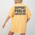Support Public Education Protect Teachers Students Schools Women's Comfort Colors T-Shirt Back Print Mustard