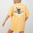 I Survived 100 Days Of School Teacher Kids Cat Lover Women's Comfort Colors T-Shirt Back Print Mustard