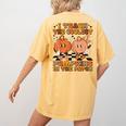 I Teach The Coolest Pumpkins In The Patch Teacher Halloween Women's Comfort Colors T-Shirt Back Print Mustard