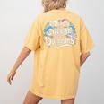 I Teach The Cutest Little Dolphins Cute Animal Teacher Women's Comfort Colors T-Shirt Back Print Mustard