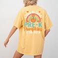 I Teach The Cutest Pre-K Pumpkin Teacher Student Halloween Women's Comfort Colors T-Shirt Back Print Mustard I Teach The Cutest Pre-K Pumpkin Teacher Student Halloween Women's Comfort Colors T-Shirt Back Print Mustard