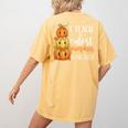 I Teach The Cutest Pumpkins In The Patch Fall Autumn Teacher Women's Comfort Colors T-Shirt Back Print Mustard I Teach The Cutest Pumpkins In The Patch Fall Autumn Teacher Women's Comfort Colors T-Shirt Back Print Mustard