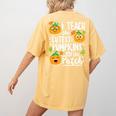 I Teach The Cutest Pumpkins In The Patch Teacher Women's Comfort Colors T-Shirt Back Print Mustard I Teach The Cutest Pumpkins In The Patch Teacher Women's Comfort Colors T-Shirt Back Print Mustard