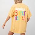 I Teach Future Superheroes Teacher Teaching Women's Comfort Colors T-Shirt Back Print Mustard