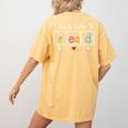 I Teach Kids To Read Reading Teacher Appreciation Women's Comfort Colors T-Shirt Back Print Mustard