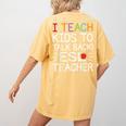 I Teach Kids To Talk Back ESL ESOL Teacher School Team Group Women's Comfort Colors T-Shirt Back Print Mustard