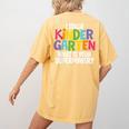 I Teach Kindergarten What Is Your Superpower Teacher Women's Comfort Colors T-Shirt Back Print Mustard