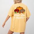 Teach Love Inspire Autumn Fall Plaid Leopard Pumpkin Teacher For Men Women Kids Women's Comfort Colors T-Shirt Back Print Mustard