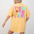 Teach Love Inspire Preppy Back To School Teacher Women Women's Comfort Colors T-Shirt Back Print Mustard Teach Love Inspire Preppy Back To School Teacher Women Women's Comfort Colors T-Shirt Back Print Mustard