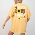 TEACH LOVE INSPIRE Teacher Sunflower Appreciation Women's Comfort Colors T-Shirt Back Print Mustard TEACH LOVE INSPIRE Teacher Sunflower Appreciation Women's Comfort Colors T-Shirt Back Print Mustard