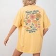 Teach Them Love Them Watch Them Grow Retro Teacher Floral Women's Comfort Colors T-Shirt Back Print Mustard