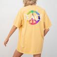 Teach Peace For Teachers And Educators Counselor Women's Comfort Colors T-Shirt Back Print Mustard Teach Peace For Teachers And Educators Counselor Women's Comfort Colors T-Shirt Back Print Mustard