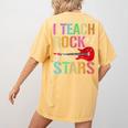 I Teach Rockstars Band Vibes Teacher Rocks My Music Teaching Women's Comfort Colors T-Shirt Back Print Mustard